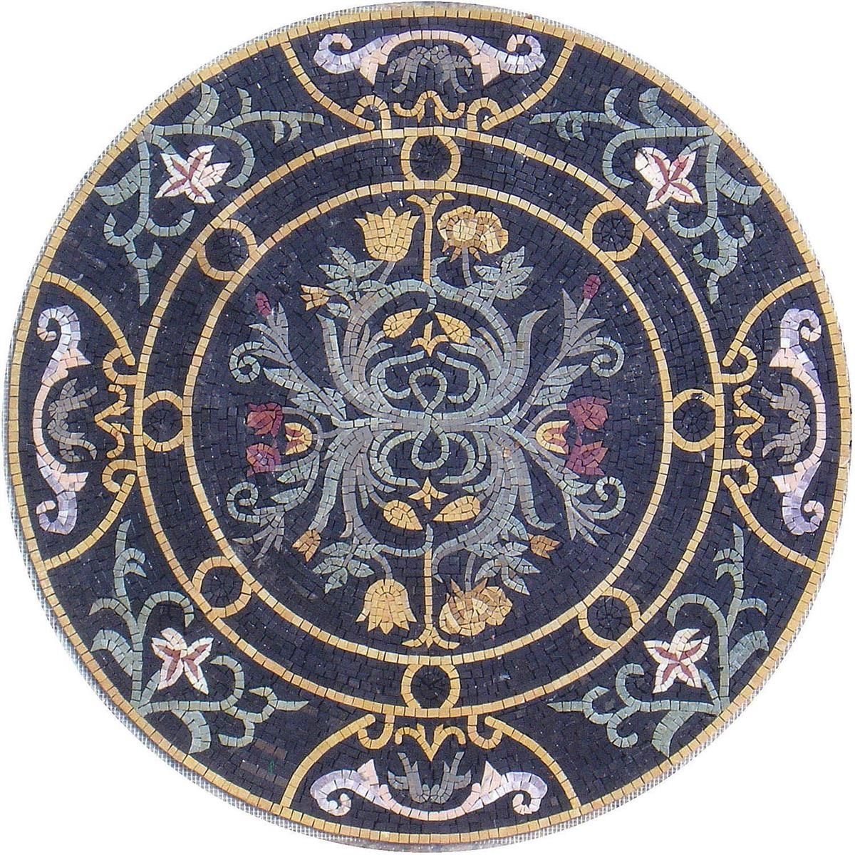 Mosaic pendant handmade of natural marble stone