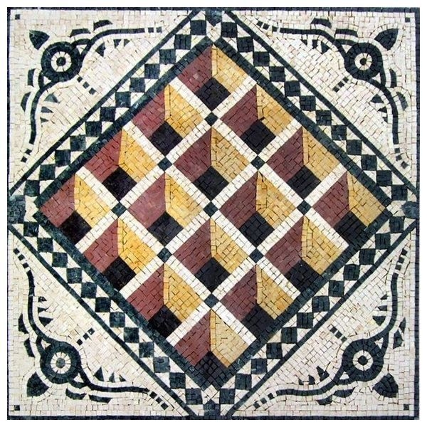 Artistic mosaic tile pendant handmade of artistic marble stone